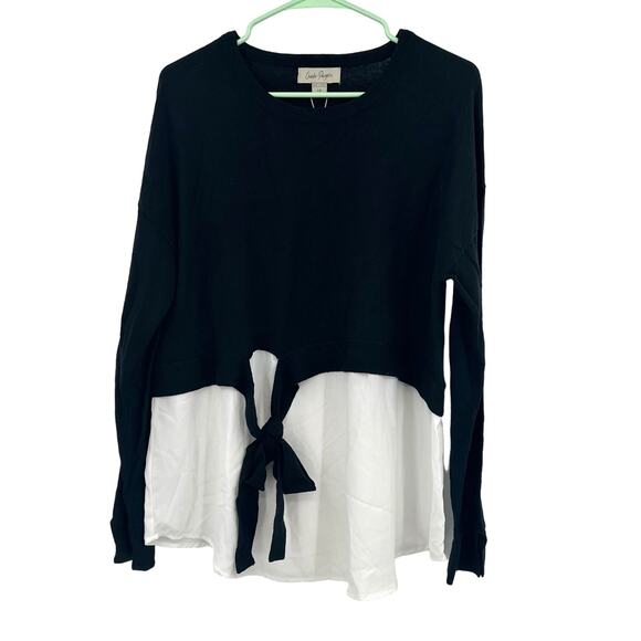 Charlie Paige‎ Size L NWT New with Tags Tie Waist Shirt Dress Black and White - Picture 1 of 5